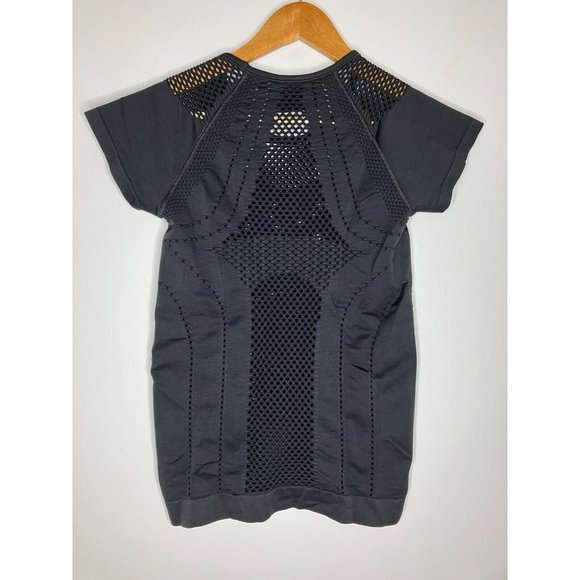 Athleta Women's Small Top Black Diamond Mesh Trophy Short Sleeve - Picture 7 of 9